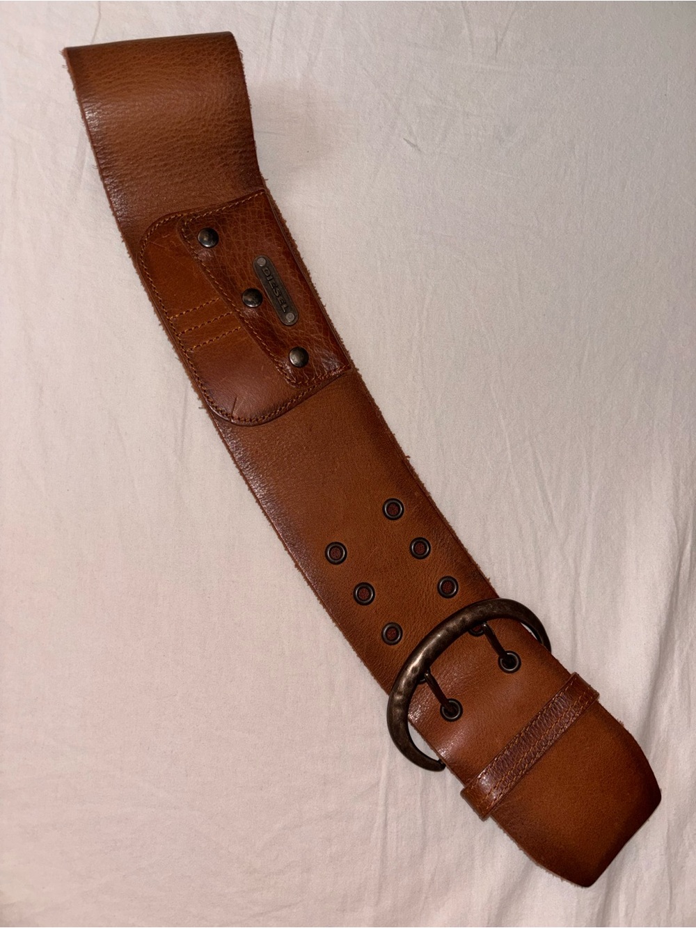 Vintage Diesel Wide Leather Pocket Belt